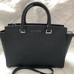 Michael Kors Black Selma Satchel LG NWT